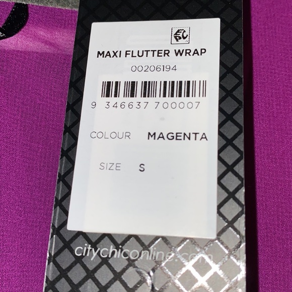 NEW City Chic flutter sleeve wrap maxi dress 16W - Picture 9 of 10